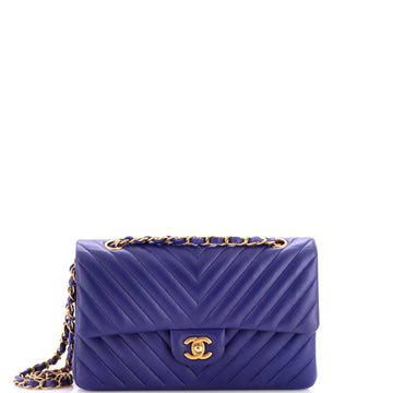Chanel Classic Double Flap Bag Chevron Lambskin Small
