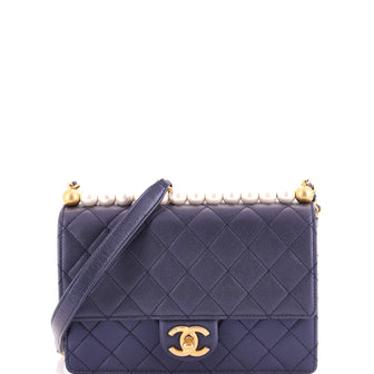 Chanel Chic Pearls Flap Bag Quilted Lambskin Small