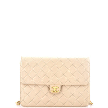 Chanel Vintage Clutch with Chain Quilted Leather Medium