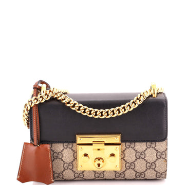 Gucci Padlock Shoulder Bag GG Coated Canvas and Leather Small