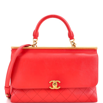 Chanel Coco Luxe Top Handle Bag Quilted Lambskin Large
