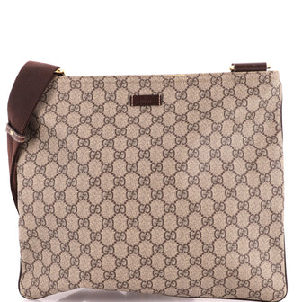 Gucci Zip Top Messenger Bag GG Coated Canvas Large