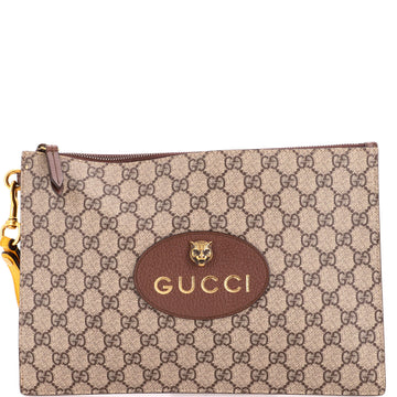 Gucci Neo Vintage Wristlet Pouch GG Coated Canvas