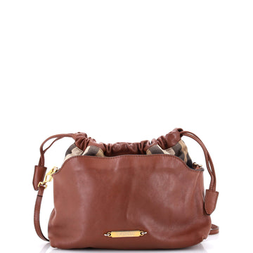 Burberry Little Crush Crossbody Bag Leather and House Check Canvas