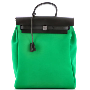 Hermes Herbag A Dos Zip Backpack Toile and Leather