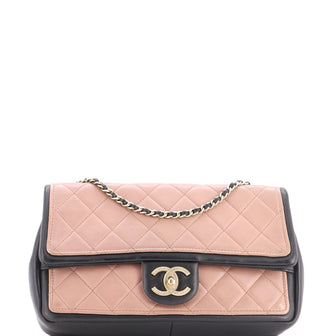 Chanel Graphic Flap Bag Quilted Calfskin Medium
