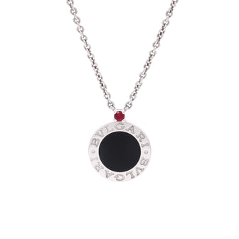 Bvlgari Bvlgari Bvlgari Save the Children Pendant Necklace Sterling Silver with Onyx and Ruby