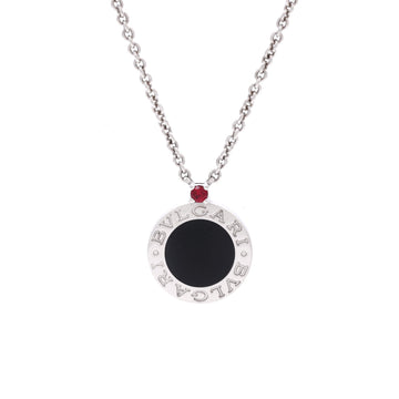 Bvlgari Bvlgari Bvlgari Save the Children Pendant Necklace Sterling Silver with Onyx and Ruby
