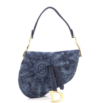 Christian Dior Saddle Bag Tie Dye Printed Denim Medium