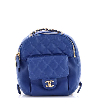 Chanel CC Day Backpack Quilted Caviar Mini