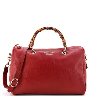 Gucci Bamboo Shopper Boston Bag Leather Medium
