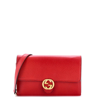 Gucci Interlocking Wallet on Chain Leather