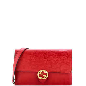 Gucci Interlocking Wallet on Chain Leather