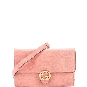 Gucci Interlocking Wallet on Chain Leather