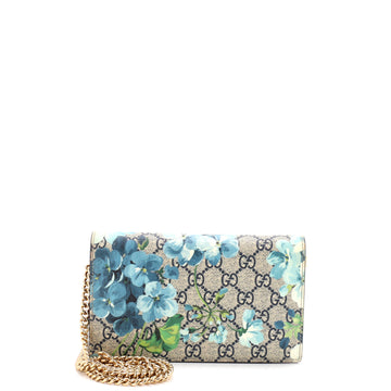 Gucci Chain Wallet Blooms Print GG Coated Canvas
