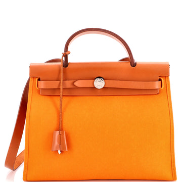 Hermes Herbag Zip Leather and Toile 31
