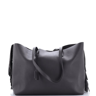Saint Laurent Fringe Shopper Tote Leather Large