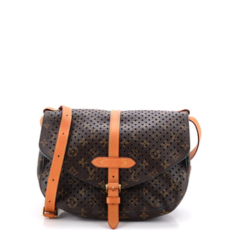 Louis Vuitton Flore Saumur Handbag Perforated Monogram Canvas
