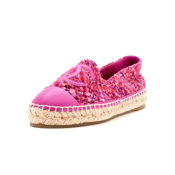 Chanel Women's CC Cap Toe Espadrilles Tweed with Leather