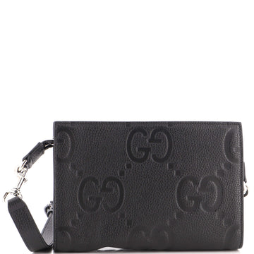 Gucci Zip Crossbody Bag Jumbo GG Embossed Leather