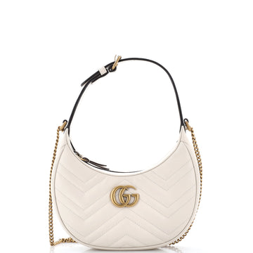 Gucci GG Marmont Half Moon Hobo Matelasse Leather Mini