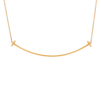 Tiffany & Co. T Smile Pendant Necklace 18K Yellow Gold Large