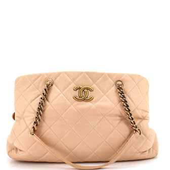 Chanel CC Crown Tote Quilted Leather Large