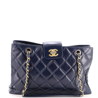 Chanel Daily Walk Shopping Tote Quilted Glazed Calfskin Medium