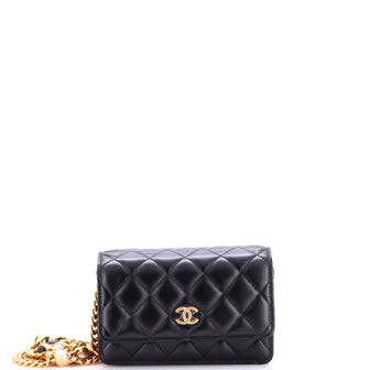 Chanel Pearl Samba Resin Wallet on Chain Quilted Calfskin Mini
