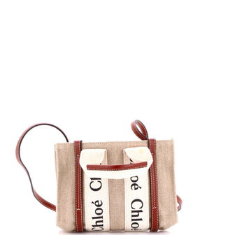 Chloe Woody Convertible Tote Canvas with Leather Mini