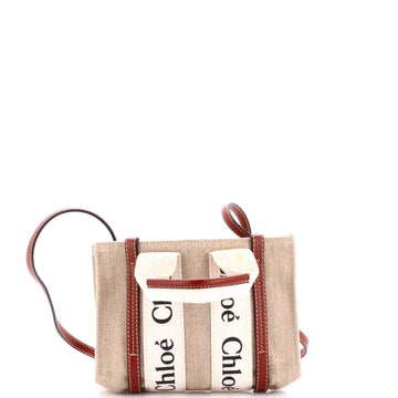 Chloe Woody Convertible Tote Canvas with Leather Mini