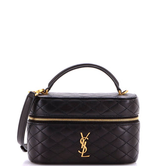 Saint Laurent Gaby Zip Around Vanity Bag Quilted Leather Mini