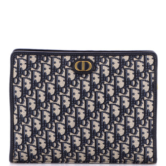 Christian Dior 30 Montaigne Zip Pouch Oblique Canvas Medium