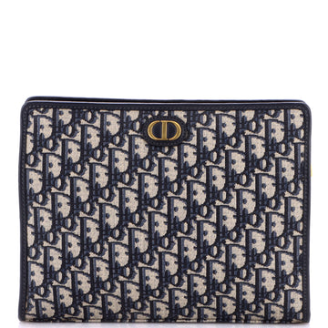 Christian Dior 30 Montaigne Zip Pouch Oblique Canvas Medium