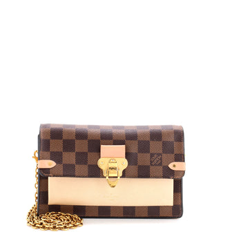 Louis Vuitton Vavin Chain Wallet NM Damier with Leather