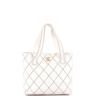 Chanel Surpique Tote Quilted Leather Small