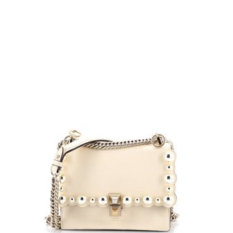 Fendi Kan I Bag Pearl Embellished Leather Small