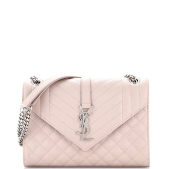Saint Laurent Classic Monogram Envelope Satchel Mixed Matelasse Leather Medium