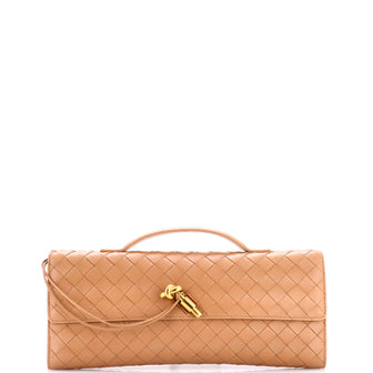 Bottega Veneta Andiamo Top Handle Clutch Intrecciato Nappa Long