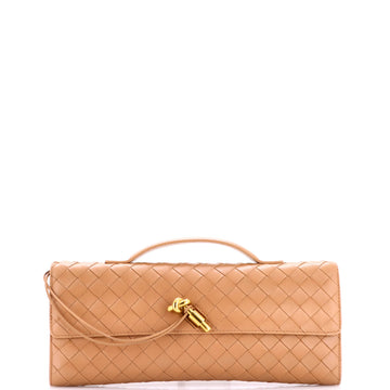 Bottega Veneta Andiamo Top Handle Clutch Intrecciato Nappa Long