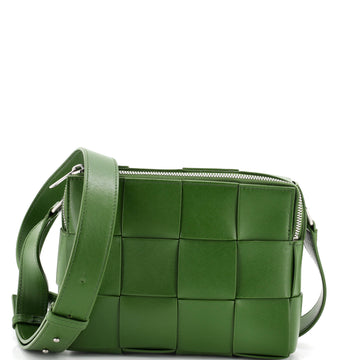 Bottega Veneta Cassette Zip Camera Crossbody Bag Maxi Intrecciato Leather