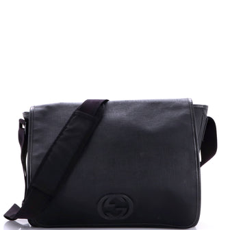Gucci Interlocking G Messenger Bag Coated Canvas Large