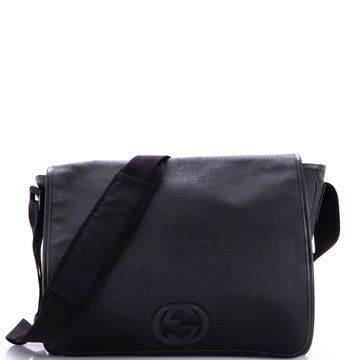 Gucci Interlocking G Messenger Bag Coated Canvas Large