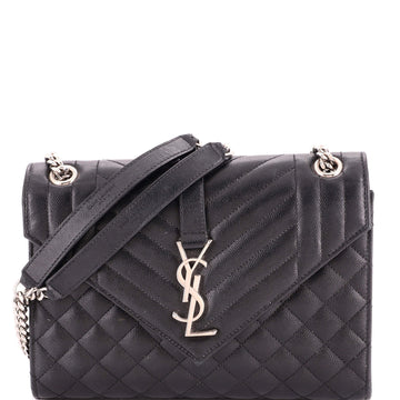 Saint Laurent Classic Monogram Envelope Satchel Mixed Matelasse Leather Medium