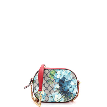 Gucci Chain Crossbody Bag Blooms Print GG Coated Canvas Mini