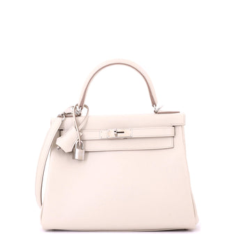 Hermes Kelly Handbag Béton Evercolor with Palladium Hardware 28