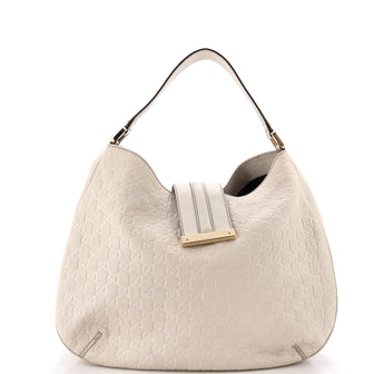 Gucci New Ladies Web Hobo Guccissima Leather Medium