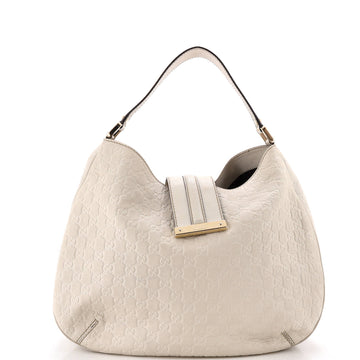Gucci New Ladies Web Hobo Guccissima Leather Medium