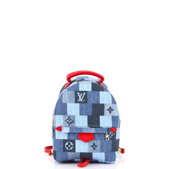 Louis Vuitton Palm Springs Backpack Damier and Monogram Patchwork Denim Mini