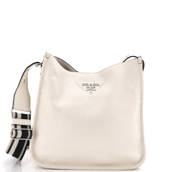 Prada Logo Strap Crossbody Bag Vitello Daino Medium